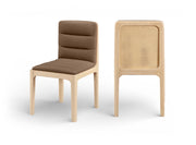Ellis Cane And Vegan Leather Upholstered Dining Chair in Brown, Set of 2 - 88047Brown-C