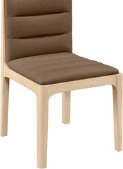 Ellis Cane And Vegan Leather Upholstered Dining Chair in Brown, Set of 2 - 88047Brown-C