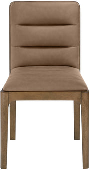 Ellis Cane And Vegan Leather Upholstered Dining Chair in Brown, Set of 2 - 88050Brown-C