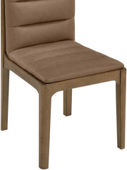 Ellis Cane And Vegan Leather Upholstered Dining Chair in Brown, Set of 2 - 88050Brown-C