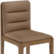 Ellis Cane And Vegan Leather Upholstered Dining Chair in Brown, Set of 2 - 88050Brown-C