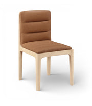 Ellis Cane And Vegan Leather Upholstered Dining Chair in Cognac, Set of 2 - 88047Cognac-C