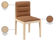 Ellis Cane And Vegan Leather Upholstered Dining Chair in Cognac, Set of 2 - 88047Cognac-C