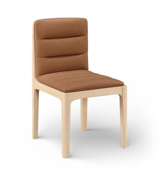 Ellis Cane And Vegan Leather Upholstered Dining Chair in Cognac, Set of 2 - 88047Cognac-C