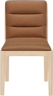 Ellis Cane And Vegan Leather Upholstered Dining Chair in Cognac, Set of 2 - 88047Cognac-C