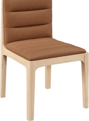 Ellis Cane And Vegan Leather Upholstered Dining Chair in Cognac, Set of 2 - 88047Cognac-C