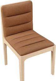 Ellis Cane And Vegan Leather Upholstered Dining Chair in Cognac, Set of 2 - 88047Cognac-C