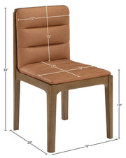 Ellis Cane And Vegan Leather Upholstered Dining Chair in Cognac, Set of 2 - 88050Cognac-C