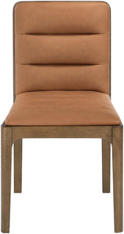 Ellis Cane And Vegan Leather Upholstered Dining Chair in Cognac, Set of 2 - 88050Cognac-C