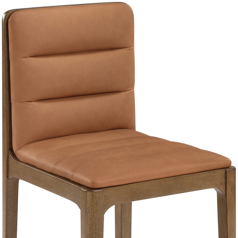 Ellis Cane And Vegan Leather Upholstered Dining Chair in Cognac, Set of 2 - 88050Cognac-C
