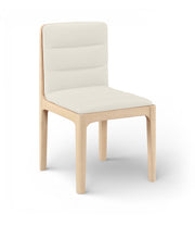 Ellis Cane And Vegan Leather Upholstered Dining Chair in Cream, Set of 2 - 88047Cream-C