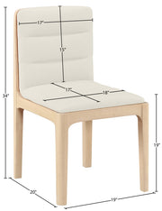Ellis Cane And Vegan Leather Upholstered Dining Chair in Cream, Set of 2 - 88047Cream-C