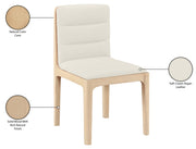 Ellis Cane And Vegan Leather Upholstered Dining Chair in Cream, Set of 2 - 88047Cream-C