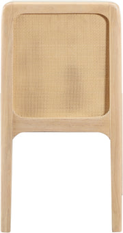 Ellis Cane And Vegan Leather Upholstered Dining Chair in Cream, Set of 2 - 88047Cream-C