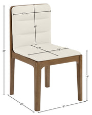 Ellis Cane And Vegan Leather Upholstered Dining Chair in Cream, Set of 2 - 88050Cream-C