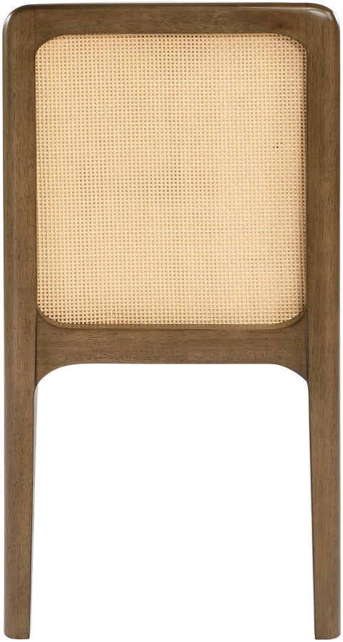Ellis Cane And Vegan Leather Upholstered Dining Chair in Cream, Set of 2 - 88050Cream-C