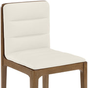 Ellis Cane And Vegan Leather Upholstered Dining Chair in Cream, Set of 2 - 88050Cream-C