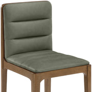 Ellis Cane And Vegan Leather Upholstered Dining Chair in Green, Set of 2 - 88050Green-C