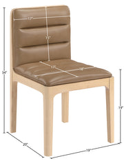 Ellis Cane And Vegan Leather Upholstered Dining Chair in Tan, Set of 2 - 88047Tan-C