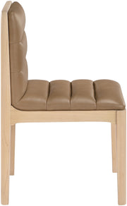 Ellis Cane And Vegan Leather Upholstered Dining Chair in Tan, Set of 2 - 88047Tan-C