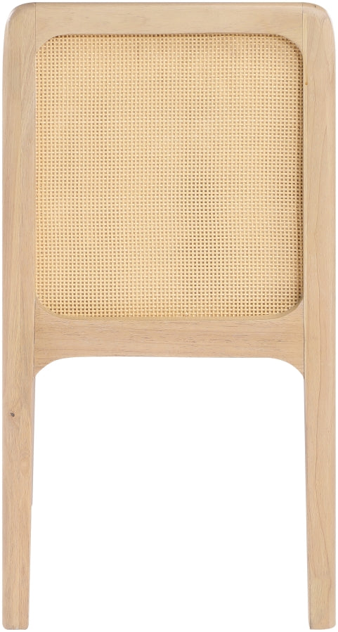 Ellis Cane And Vegan Leather Upholstered Dining Chair in Tan, Set of 2 - 88047Tan-C