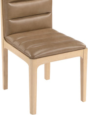 Ellis Cane And Vegan Leather Upholstered Dining Chair in Tan, Set of 2 - 88047Tan-C