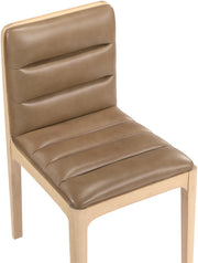 Ellis Cane And Vegan Leather Upholstered Dining Chair in Tan, Set of 2 - 88047Tan-C