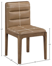 Ellis Cane And Vegan Leather Upholstered Dining Chair in Tan, Set of 2 - 88050Tan-C