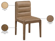 Ellis Cane And Vegan Leather Upholstered Dining Chair in Tan, Set of 2 - 88050Tan-C