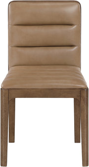 Ellis Cane And Vegan Leather Upholstered Dining Chair in Tan, Set of 2 - 88050Tan-C