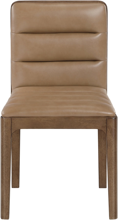 Ellis Cane And Vegan Leather Upholstered Dining Chair in Tan, Set of 2 - 88050Tan-C