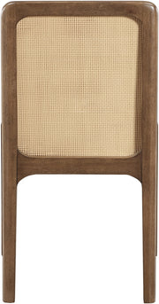 Ellis Cane And Vegan Leather Upholstered Dining Chair in Tan, Set of 2 - 88050Tan-C