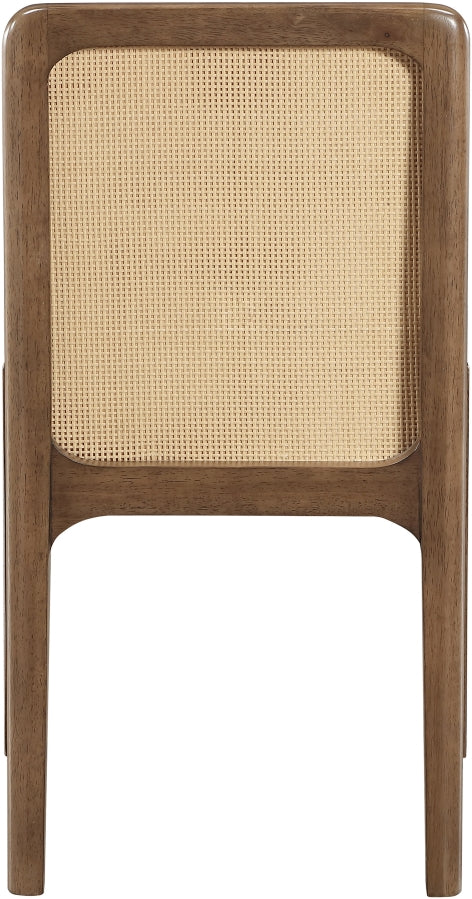 Ellis Cane And Vegan Leather Upholstered Dining Chair in Tan, Set of 2 - 88050Tan-C