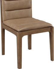Ellis Cane And Vegan Leather Upholstered Dining Chair in Tan, Set of 2 - 88050Tan-C