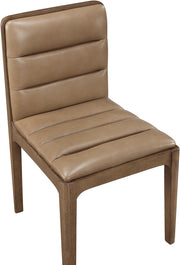 Ellis Cane And Vegan Leather Upholstered Dining Chair in Tan, Set of 2 - 88050Tan-C