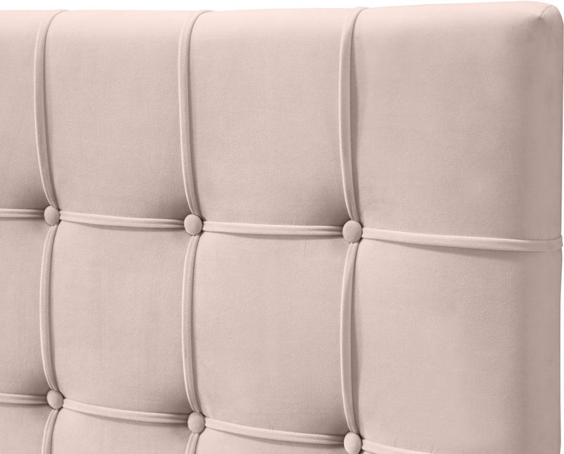 Elly Velvet Full Bed Pink - EllyPink-F