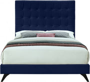 Elly Velvet King Bed Blue - Gate FurnitureKing Bed