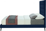 Elly Velvet Queen Bed Blue - Gate FurnitureQueen Bed