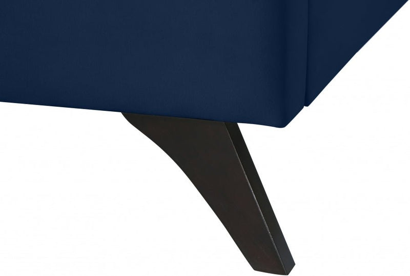 Elly Velvet Queen Bed Blue - Gate FurnitureQueen Bed