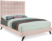 Elly Velvet Queen Bed Pink - Gate FurnitureQueen Bed