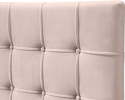 Elly Velvet Queen Bed Pink - Gate FurnitureQueen Bed