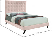 Elly Velvet Queen Bed Pink - Gate FurnitureQueen Bed