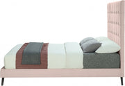 Elly Velvet Queen Bed Pink - Gate FurnitureQueen Bed