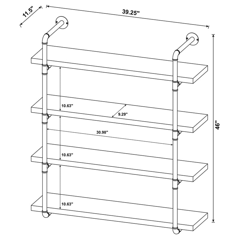 Elmcrest 39-inch 4-shelf Wall Bookshelf Rustic Oak - 804417