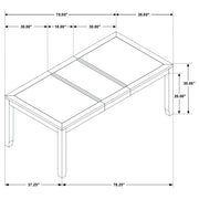 Elodie Rectangular 78-inch Extension Leaf Dining Table Black - 121221