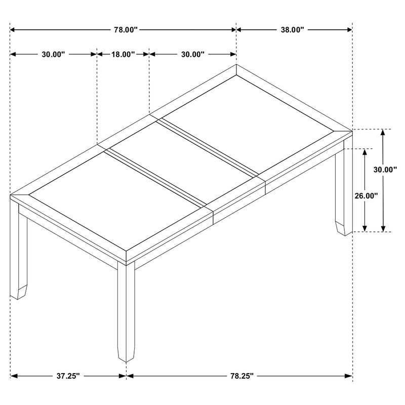 Elodie Rectangular 78-inch Extension Leaf Dining Table Black - 121221