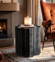 Eloise Iron End Table in Black - 99022Black-ET