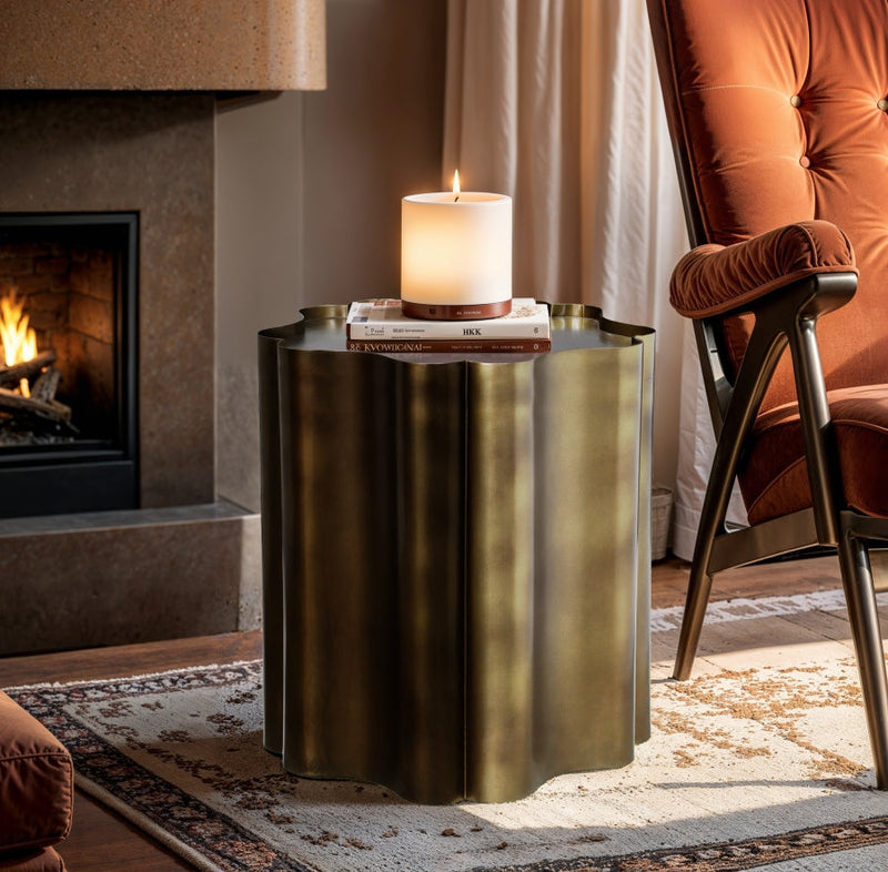 Eloise Iron End Table in Gold - 99022Gold-ET