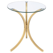 Eloise Round Glass Top Curved Metal Side Table Gold - 902869GLD