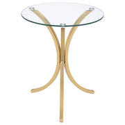 Eloise Round Glass Top Curved Metal Side Table Gold - 902869GLD